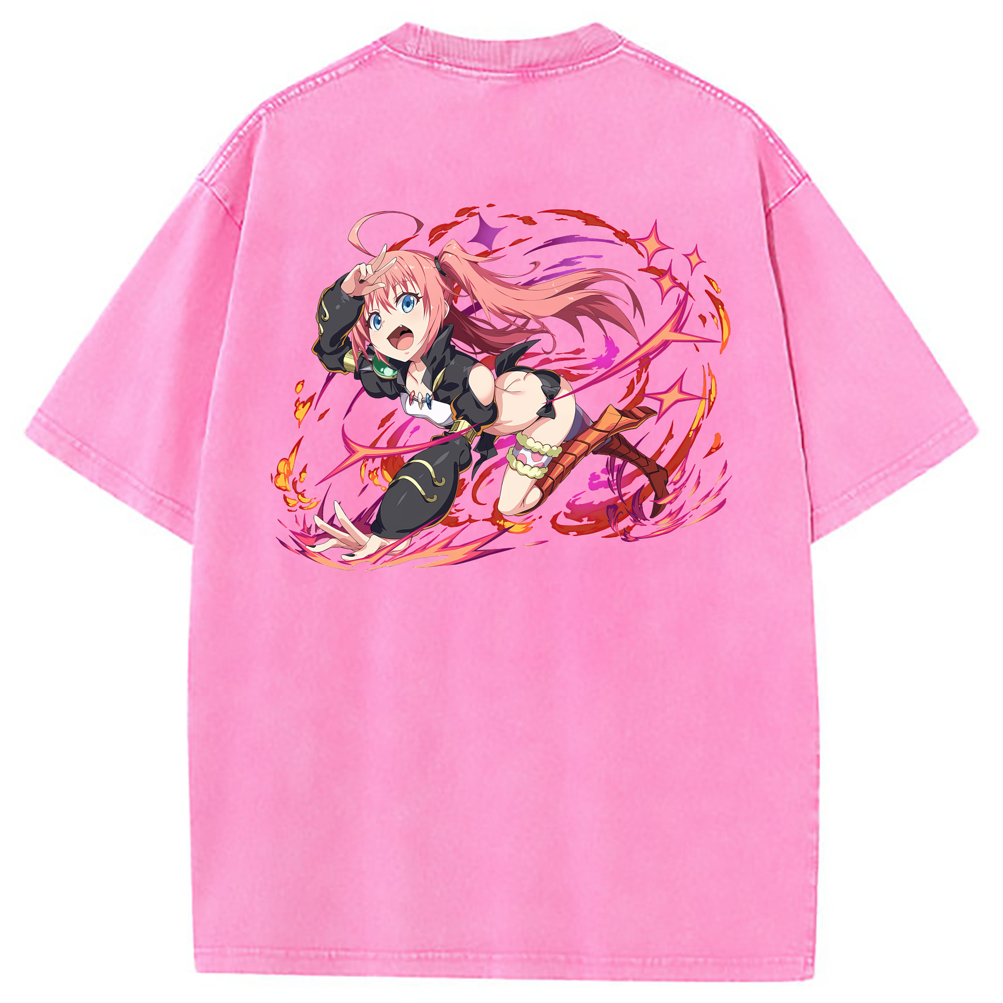 （画像用） 転スラ Regarding Reincarnated to Slime 綿100% ヴィンテージ風 半袖Tシャツ（背面プリント）